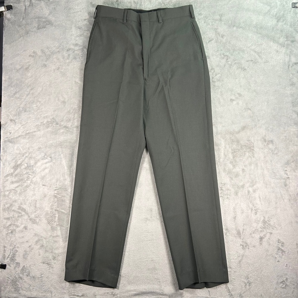 US Military Trousers Mens 32L Green Wool Serge AG 344 Class 6 Tennessee Apparel